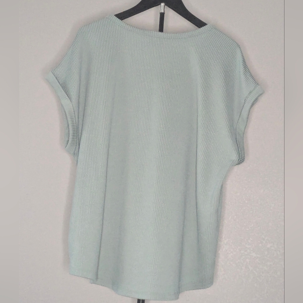Maurices 24/7 XL Short Sleeve Top In Sage Green - Picture 2 of 4